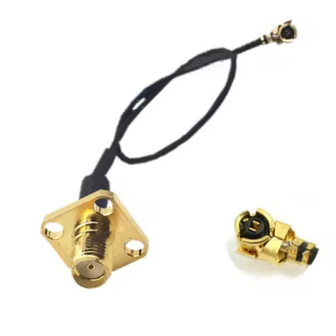 2pcs 1.13mm cable SMA Female 4 holes flange to uFL/u.FL Adapter Cable WIFI/GSM/3G/GPS/4G Module Cabl