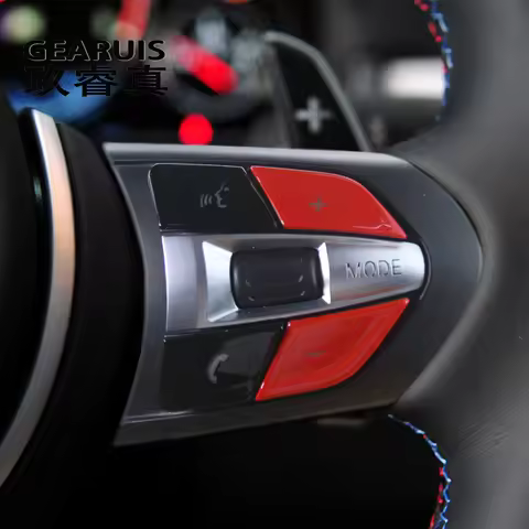 Car Steering Wheel Buttons Switch Frame Cover Sticker For BMW 5 6 Series M5 M6 X5M X6M F10 F85 F86 F
