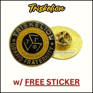 Tau Gamma Phi LAMINATED NON-FADING Collar Pin. Triskelion Polo Shirt Barong Bag Cap Grand Fraternity