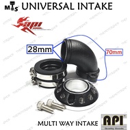 👍UFO INTAKE 28mm/24mm UNIVERSAL RACING INTAKE PIPE (WITH RUBBER TENGKUK) API RACE UFO NSR EX5 DREAM 