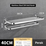 HOMIX Rak Gantung Handuk 304 Stainless Steel Rak Dinding Kamar Mandi  Lipat Rak Toilet Rak Handuk Sa