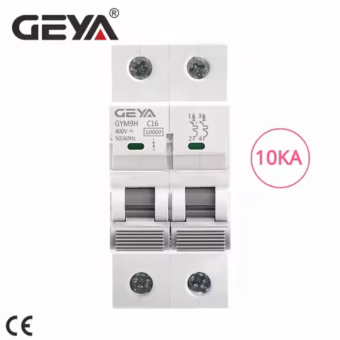 GEYA GYM9H 10KA 2P MCB 6A-63A 400V C Curve Din Rail Mini Circuit Breaker AC Type China MCB Factory