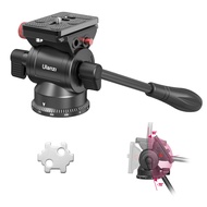 ULANZI U210 Tripod Fluid Head, Mini Pan Tilt Head w Handle,Built-in 1/4'' & 3/8'' Adapter, Panoramic