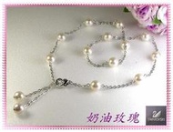 《晶彩飾界》珠光魅影☆施華洛世奇8mm水晶珍珠&心型前扣式Y字項鍊☆贈禮盒包裝☆15色可選