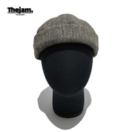 Thejam. the original Herringbone Cream brown Wool Hat | Docker Hat | Skullcap