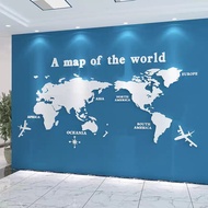 พร้อมส่งจากไทย สติ๊กเกอร์ติดผนังอะคริลิค 3D ลาย แผนที่โลก สีขาว A Map of the world
