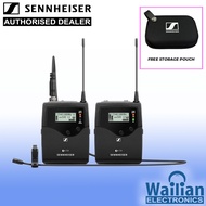 Sennheiser EW512P -G4 Wireless Portable Clip-on Microphone System with MKE2(Camera Mountable) - with Free Storage Pouch