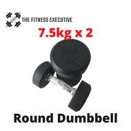 [Ready Stock ] 7.5kg Round Dumbbell 2 PCS Round Fixed Weight Dumbbell Fitness Home Gym Dumbbell Set