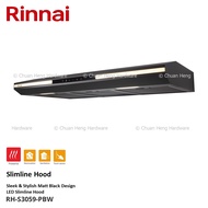 Rinnai RH-S3059-PBW Sleek &amp; Stylish Matt Black Design LED Slimline Hood