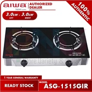 Aiwa Japan Infrared 2 Burner Tempered Glass Gas Cooker / Stove AGS-1515GIR