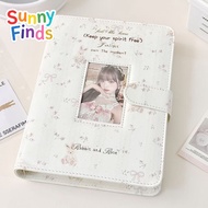 SUNNY FINDS Album Photocard A5 4 Compartments with Magnetic Closing Window PU Cover Pink Little Flow