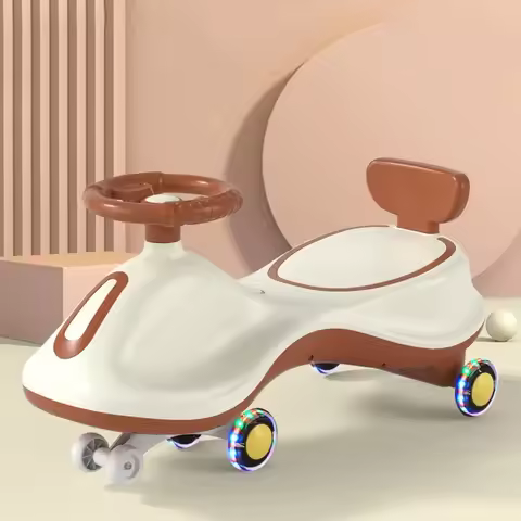 Children's Four-wheel Hoverboard Swing Car Scooter LED Lighting and Music Bearing 110kg Silent Casto