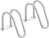 HARFINGTON 2pcs Cross Pipe Clamp 25mm x 60mm (0.98" x 2.36") M8 304 Stainless Steel U-Shaped Tube Bu