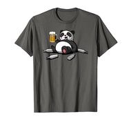 Panda Bear Beer Drinking Party Funny Animal Men Women T-Shirt