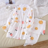 Spring and Autumn Pure Cotton Gauze Breathable Cotton Postpartum Pajamas Feeding Clothes Home Clothe