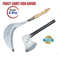 HEMAT Sabit Potong Rumput dan Kapak Cacah Kayu Bakar Bahan Baja Berkualitas - Arit Sabet Dan Kampak
