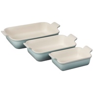 Set Of 3 Sizes Of Baking Trays 19/26/32 cm Green Heritage 19/26/32 Rectangular Dishes Sea Salt