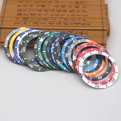 39x32 mm Watch Bezel Insert Fit for Seiko 6105 6309 Turtle Watch Cases NH35 NH36 Case Bezel Ring Wit