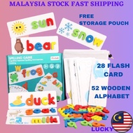 Montessori Spelling Game Early Education Learning Word Spelling Wooden Alphabets 26 English Letters