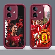 Soft Case for iPhone 16 Plus X XR XS Pro Max C-6 Ronaldo Burgundy