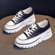 COD "FREE BOX" Ailussia Sepatu Wanita Canvas Bertali Fashion Import Korea Sepatu Sneakers Wanita Hak