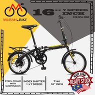 🚲  TREKING 16" INCH 1 x 7 SPEED FOLDING BIKE 🚲 /  TERKING BASIKAL LIPAT 16'' INCI