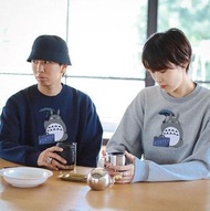 日本 PORTER 藍黑灰色棉質 My Neighbor Totoro 龍貓 雨傘圖案 長袖 衛衣