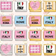 Personalization Love ROME ITALY Cute Psycho Italian Charm Link fit 9mm Stainless Steel Making DIY Je