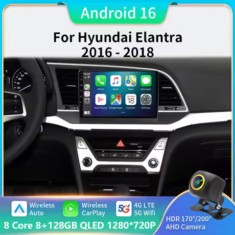 Android 16 Car Radio For Hyundai Elantra 6 2015 2016 2017 2018 Qualcomm Multimidia Video Player GPS 