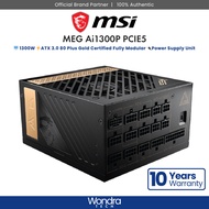 MSI MEG Ai1300P PCIE5 | 80 Plus Platinum | 1300W | ATX 3.0 | Full Modular Power Supply