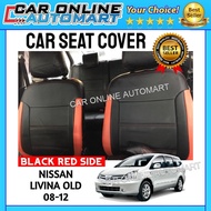 Nissan Grand Livina Old 2008-2012 Car Seat Cover Case Semi Leather Black Red side