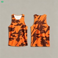 (xinghe88) Customizable Orange & Brown Camo Tank Top – Personalized Team/Club Sleeveless Jersey