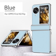Oppo Find N3 Flip Case Lychee Pattern Leather Hinged Protective Case for Oppo Find N3 Flip