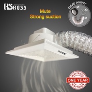 [Ready Stock]BSBOSS 8/10/12/14 inch Ceiling Type PVC bedroom livingroom toilet Ceiling Exhaust Fan V