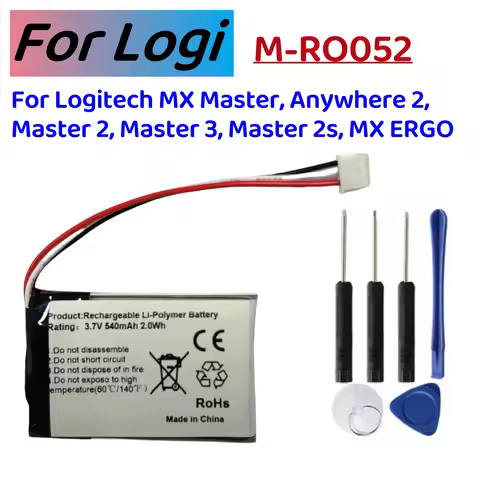 New 540mAh Battery for Logitech M-RO052, MX Anywhere 2, MX Master, MX Master 2, MX Master 2s, MX Mas