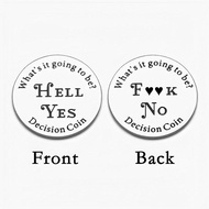 Pocket hug Stainless Steel Decision Coin Double-Sided Lettering Decision Coin Baby Parents Decision 