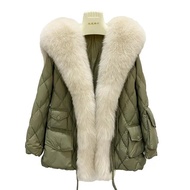 New store opening 50% discount for only three daysLuxury Large Faux Fox Fur Down Jacket 2024 Women W