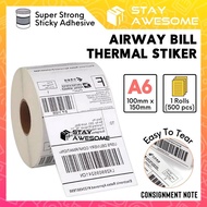 Thermal Sticker A6 Thermal Paper Rolls 500pcs Barcode Sticker Shipping Label Air Waybill Sticker Parcel Consignment Note