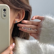 JOJO COCO Colorful Heart Zircon Cochlear Stud Cartilage Earrings