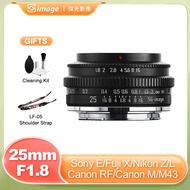 เลนส์แมนนวลขนาดใหญ่ 25mm F1.8 สำหรับ E Nikon Z Canon R Sigma Leica L Canon EOS M M43 Fuji X R6 ZVE X