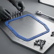 [MTN]1pcs 93106 Silicone+Steel Transmission Oil Pan Gasket for Ford for AOD 4R70W