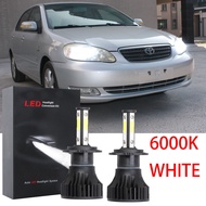 For Toyota Altis E120 2000 - 2006 (Car Headlamp HeadLight Bulb) -1 Pair WHITE 12-32V 6000K Bright LED Headlight Conversion Light Bulbs Kit