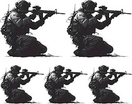 Military Sniper Sticker Pack of 5 – Tactical Infantry Shooter Vinyl Decals for Car, Laptop, Gun Safe