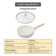 IRIS OHYAMA Non-Stick Ceramic Coating Frypan With Lid (26cm)/iris ohyama