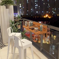 Balcony flower rack with guardrail, hanging and foldable, foldable garden balcony outdoor hanging fl