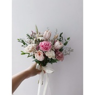 乾燥鬱金香捧花 永生花捧花 新娘捧花 伴娘捧花