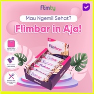 Flimbar (Healthy Snack) by Flimty - 1 Box (12 Bar Contents) - Chocolate BPOM HALAL OFFICIAL ORIGINAL