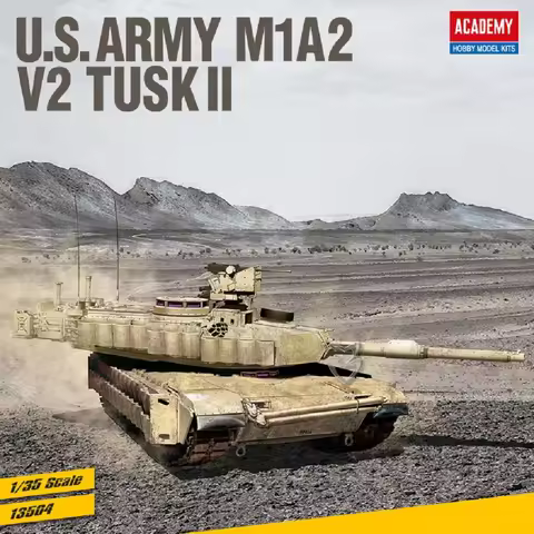 Academy Model 13504 1/35 Scale U.S. Army M1A2 V2 TUSK II Abrams SEP Main Battle Tank Plastic Model K