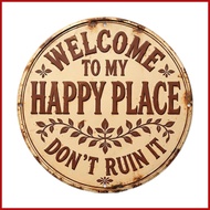 Entrance Door Sign Round Vintage Welcome Sign for Front Door for Spring Summer Fall All Seasons Holi