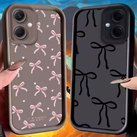 Color Bowknot Plain Case for Xiaomi Redmi Note 13 Pro 5G 12 Pro Plus 5G 11 11S 10 9 12S 4G 13C 12C 1